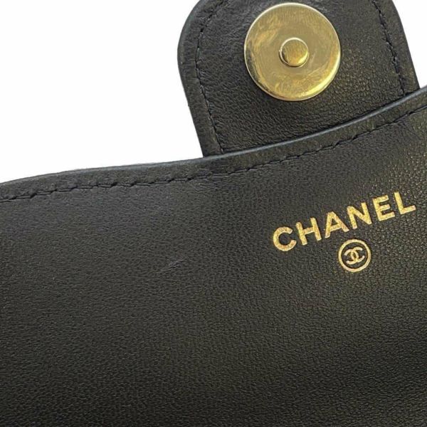 シャネル チェーンフォンケース マトラッセ ココマーク ラムスキン パテント AP3559 CHANEL 黒