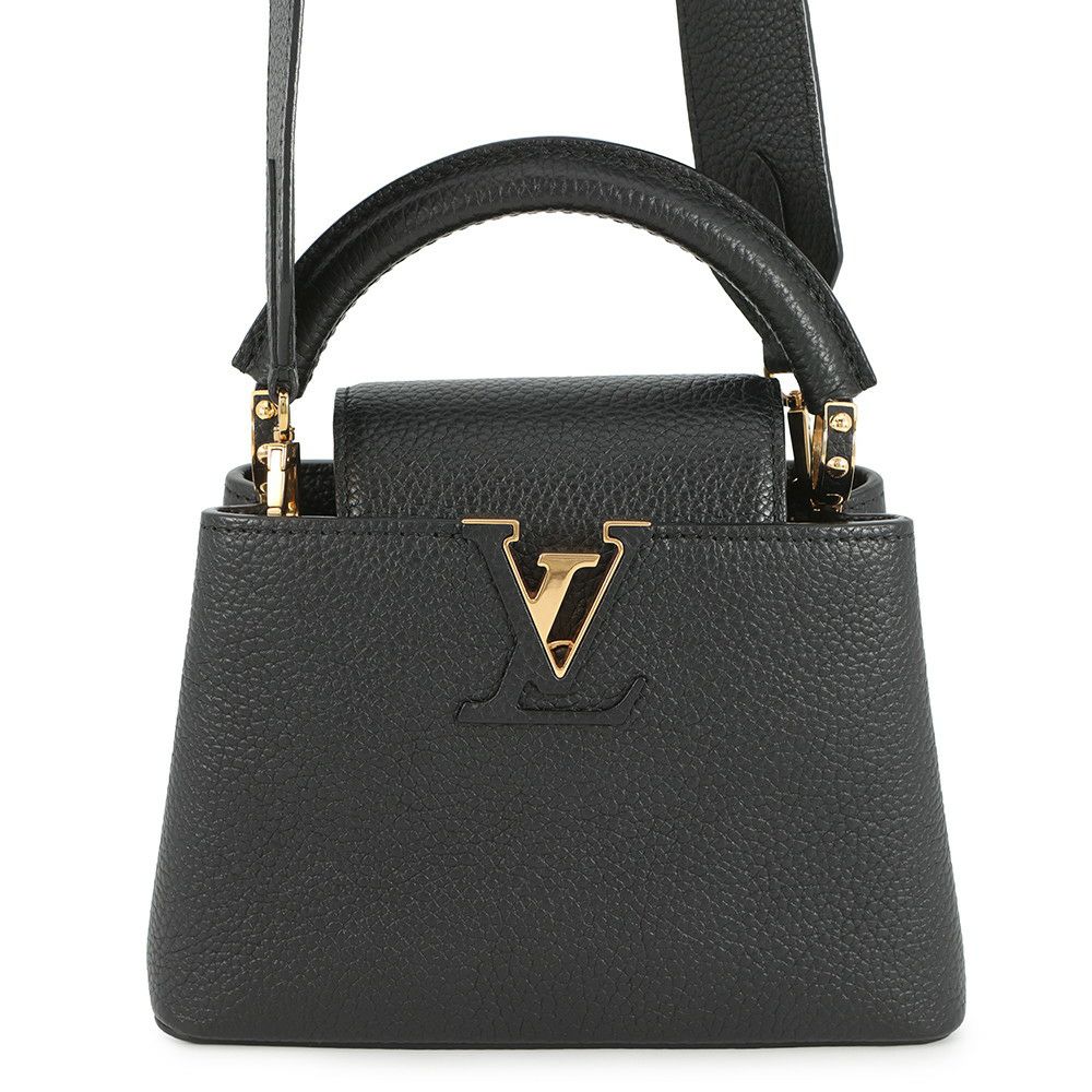 ルイヴィトン ハンドバッグ トリヨンレザー カプシーヌMINI M56071 LOUIS VUITTON 2way ブラック 黒