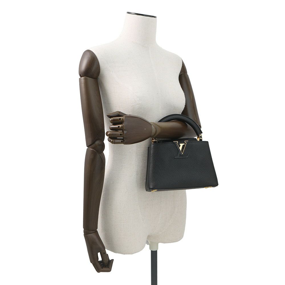 ルイヴィトン ハンドバッグ トリヨンレザー カプシーヌMINI M56071 LOUIS VUITTON 2way ブラック 黒
