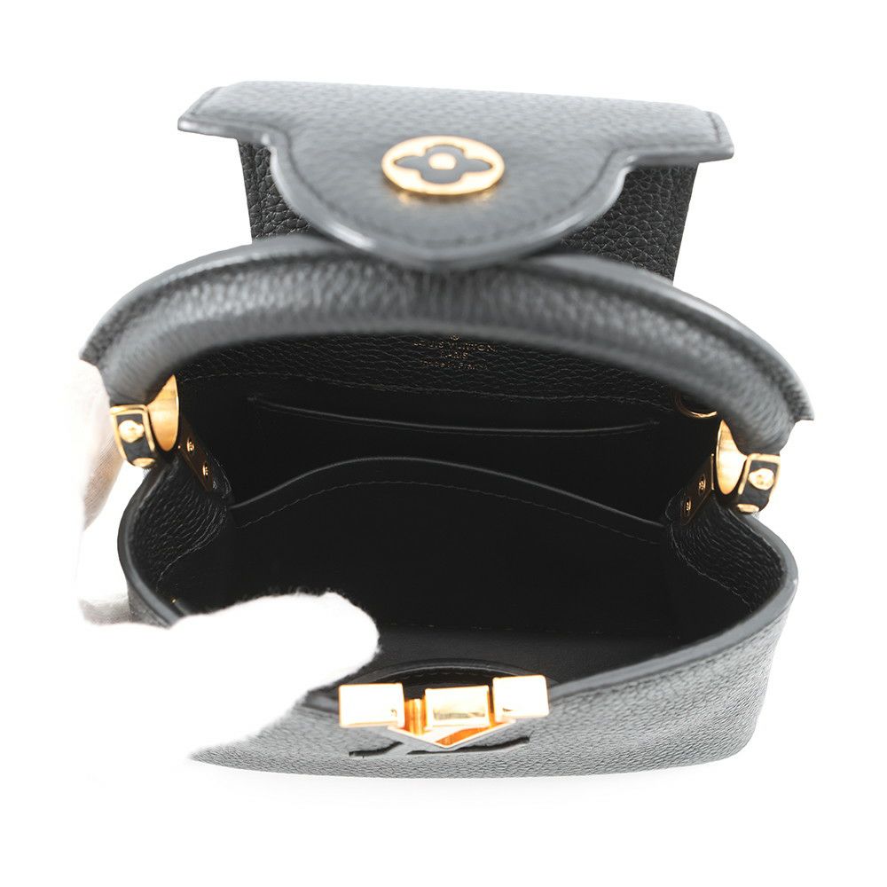 ルイヴィトン ハンドバッグ トリヨンレザー カプシーヌMINI M56071 LOUIS VUITTON 2way ブラック 黒