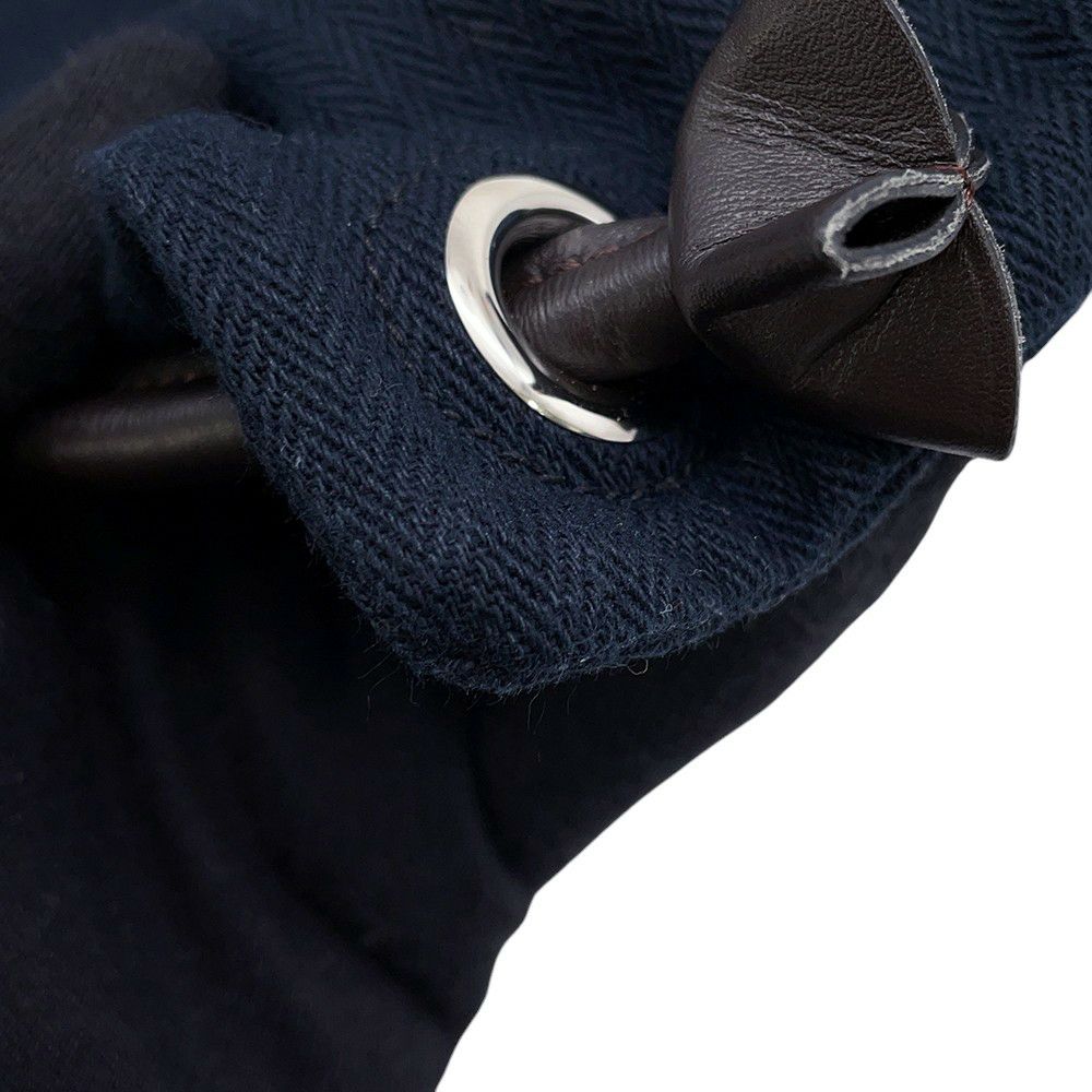 エルメス リュック アリーヌPM ネイビー/シルバー金具 トワルシェブロン Y刻印 HERMES 2wayショルダー