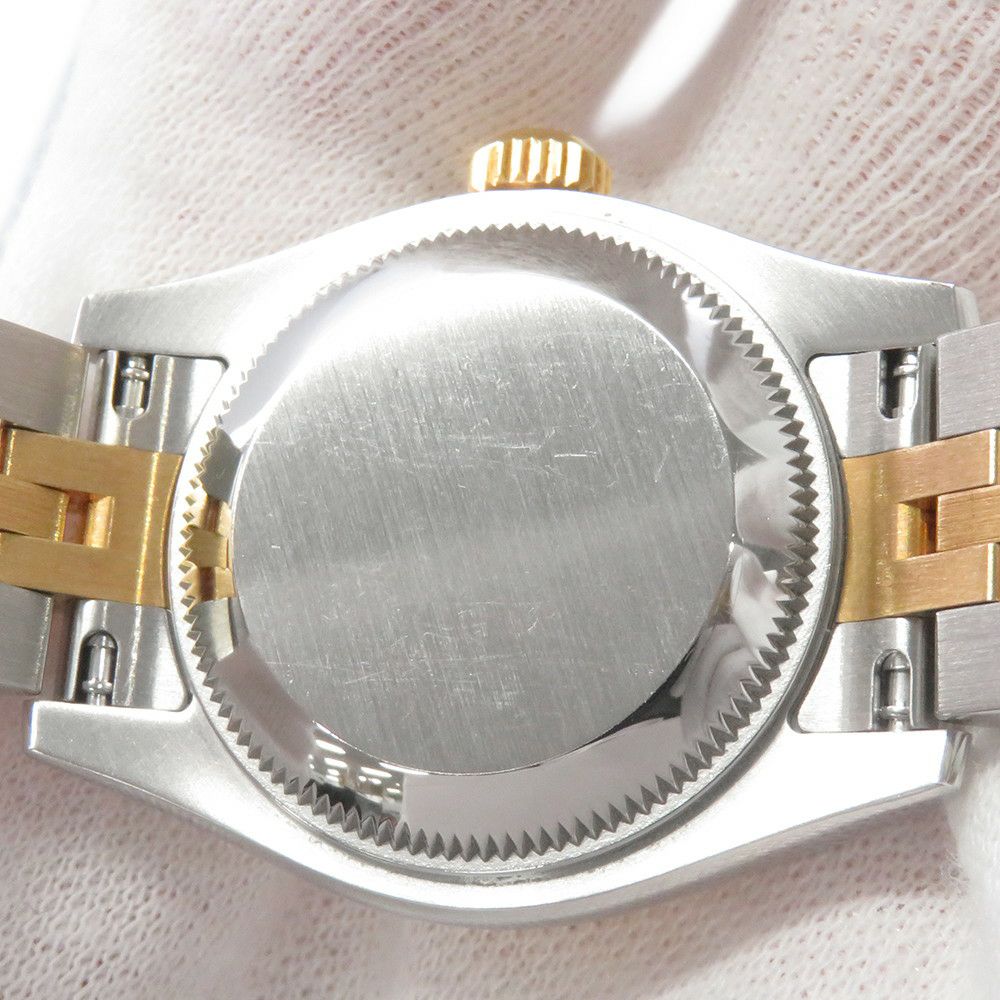 ロレックス デイトジャスト SS/K18YG 179173G ROLEX 腕時計 白文字盤 10Pダイヤ