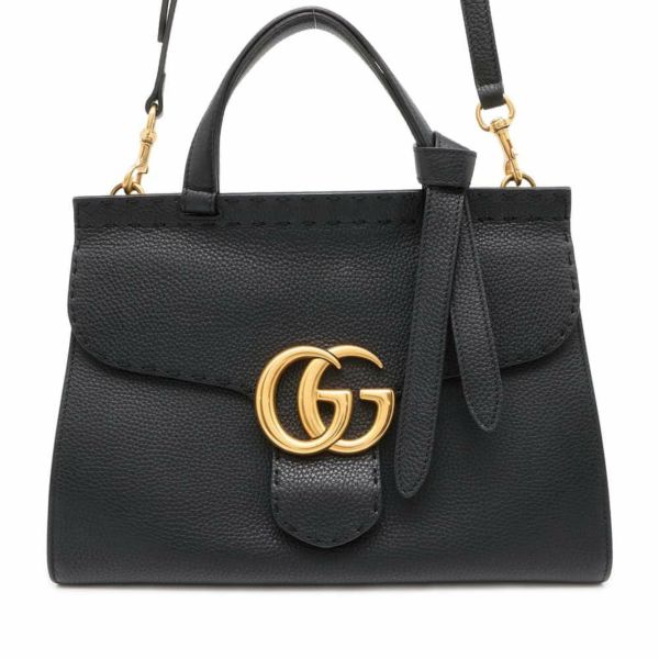 グッチ ハンドバッグ GGマーモント レザー 421890 GUCCI バッグ 2wayショルダー 黒