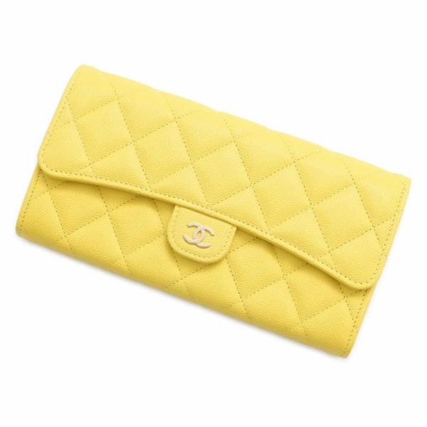 シャネル 長財布 クラシック ロング フラップ ウォレット マトラッセ ココマーク キャビアスキン AP0241 CHANEL 財布