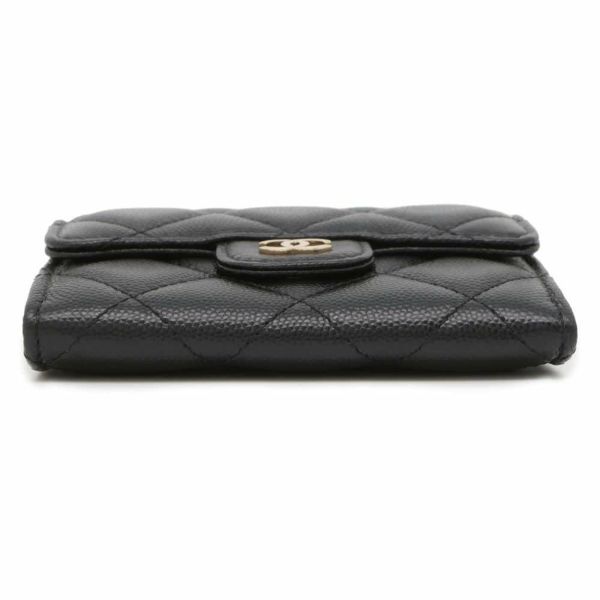 シャネル ミニチェーンウォレット カードケース マトラッセ キャビアスキン AP0238 CHANEL 財布 黒