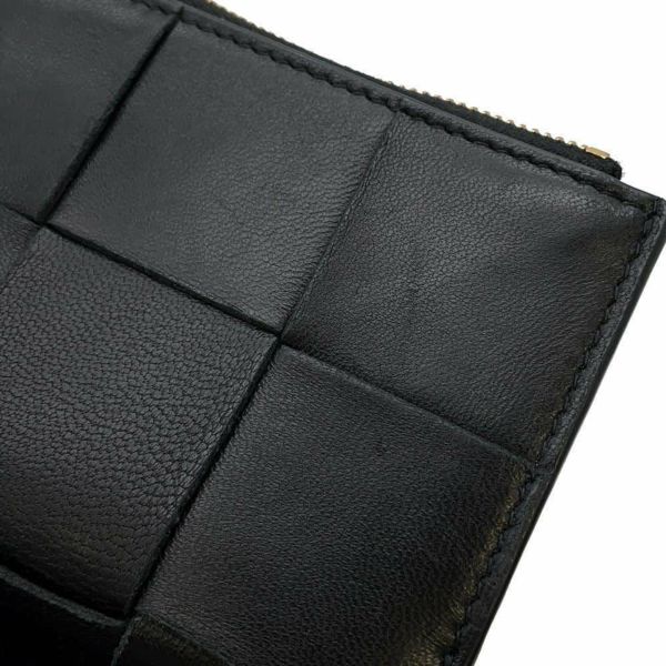 ボッテガヴェネタ 二つ折り財布 イントレチャート レザー 706010 BOTTEGA VENETA 財布 黒