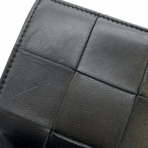 ボッテガヴェネタ 二つ折り財布 イントレチャート レザー 706010 BOTTEGA VENETA 財布 黒