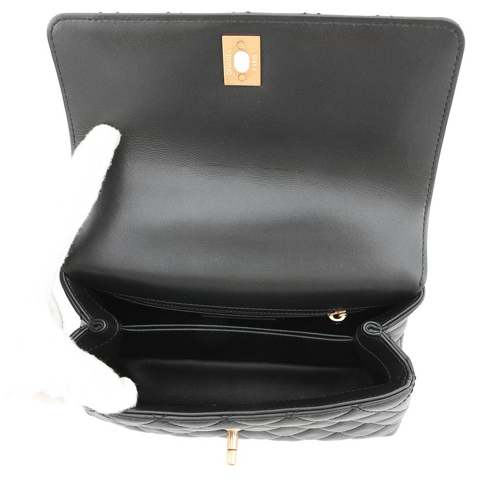 シャネル ハンドバッグ マトラッセ ココマーク ココハンドル ラムスキン ビーズ A92990 CHANEL 2way