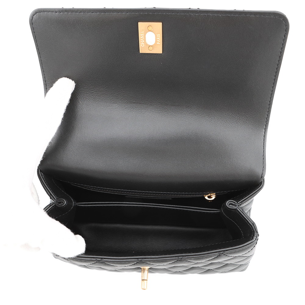 シャネル ハンドバッグ マトラッセ ココマーク ココハンドル ラムスキン ビーズ A92990 CHANEL 2way