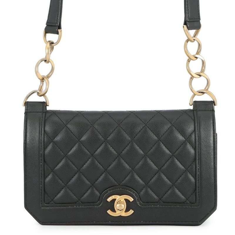 シャネル ショルダーバッグ マトラッセ ココマーク キャビアスキン A91576 CHANEL 黒