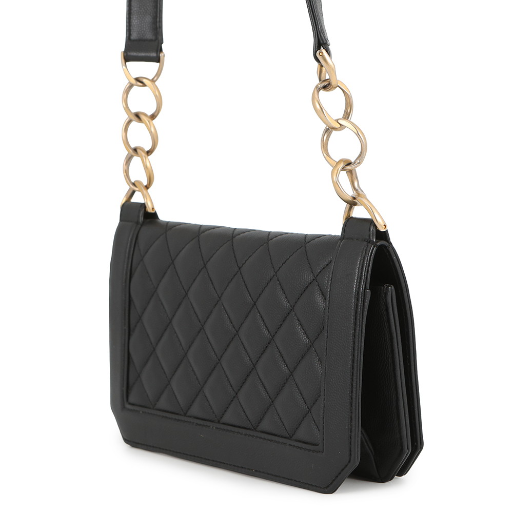 シャネル ショルダーバッグ マトラッセ ココマーク キャビアスキン A91576 CHANEL 黒