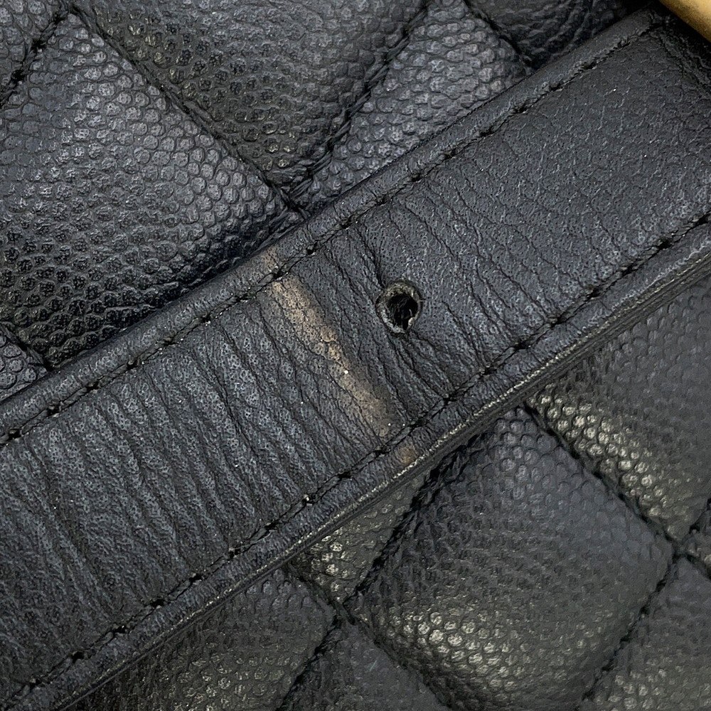 シャネル ショルダーバッグ マトラッセ ココマーク キャビアスキン A91576 CHANEL 黒