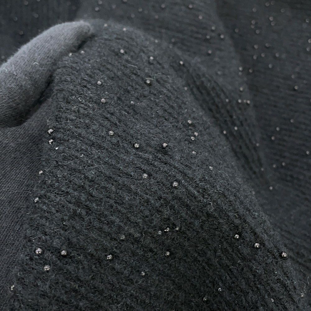 シャネル マフラー ココマーク カシミヤ ビーズ CHANEL ストール 黒