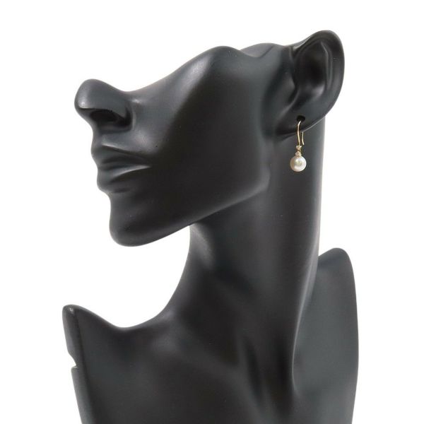 ミキモト ピアス あこや真珠/ダイヤモンド 4P 計約0.06ct パール K18YGイエローゴールド PE-1474PK MIKIMOTO ジュエリー