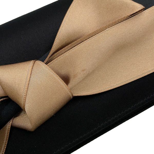 シャネル クラッチバッグ ココマーク サテン ラインストーン CHANEL 黒