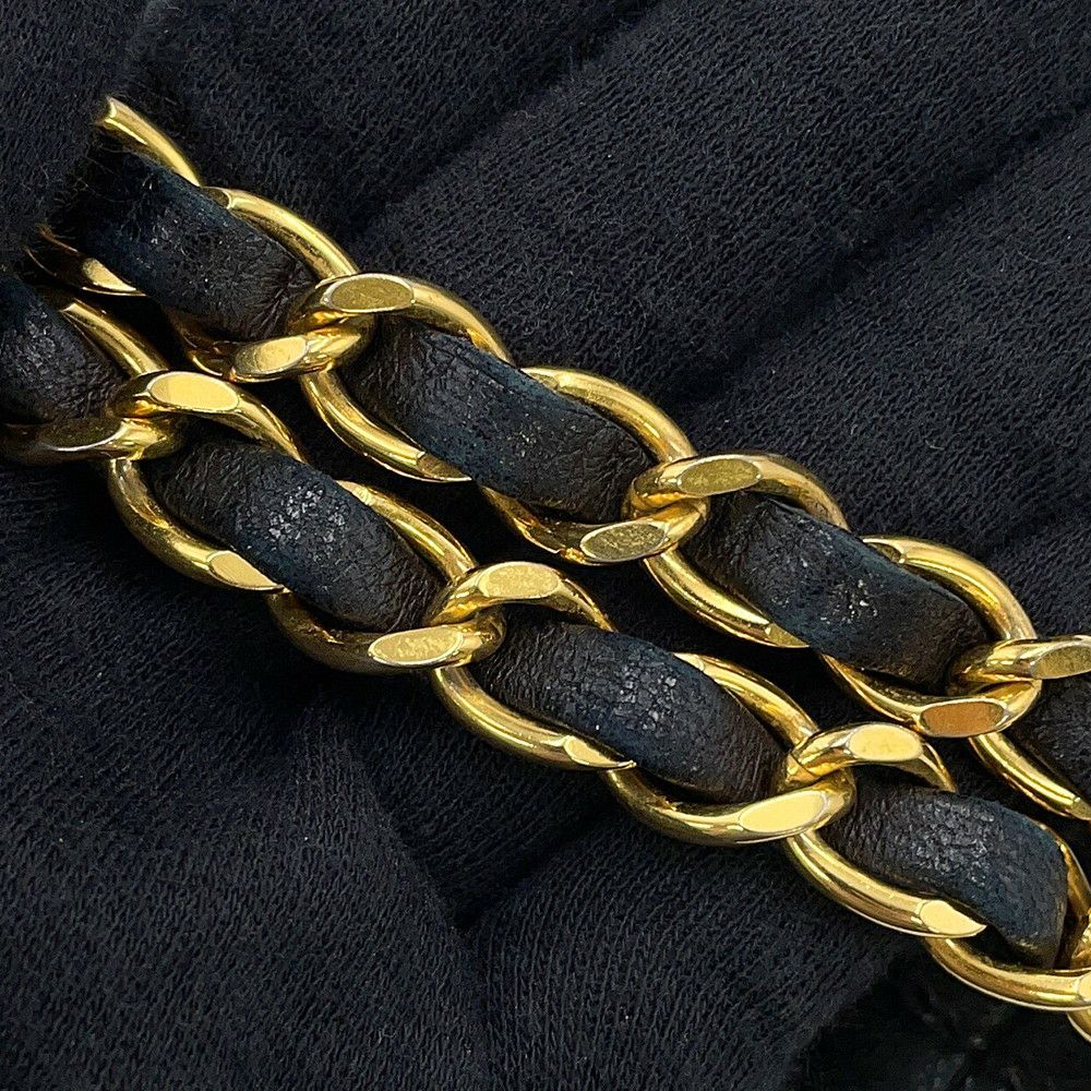 シャネル チェーンショルダーバッグ ミニミニ マトラッセ ココマーク ラムスキン CHANEL 黒