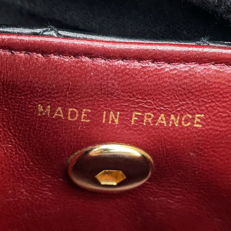 シャネル チェーンショルダーバッグ ミニミニ マトラッセ ココマーク ラムスキン CHANEL 黒