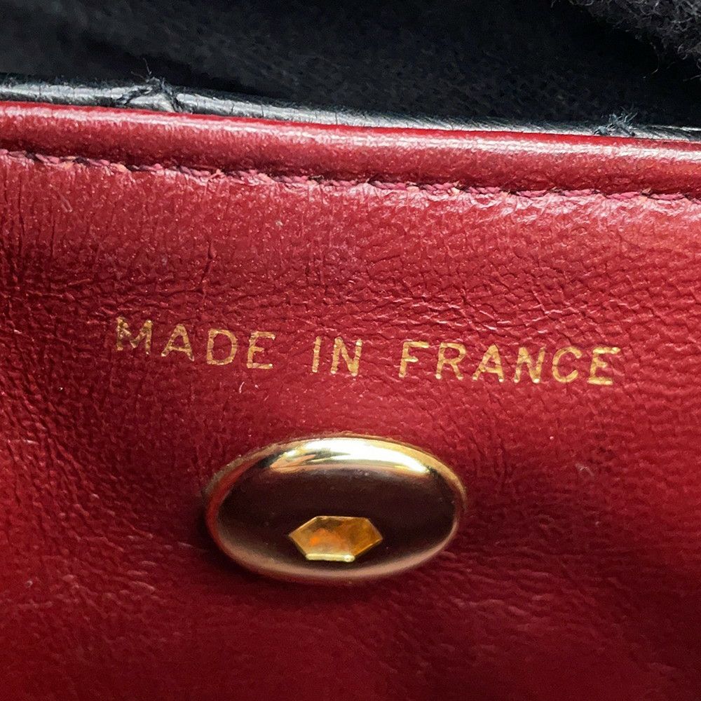 シャネル チェーンショルダーバッグ ミニミニ マトラッセ ココマーク ラムスキン CHANEL 黒