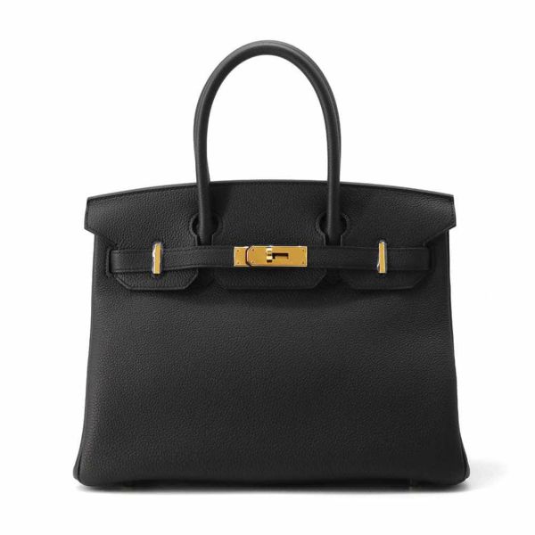 エルメス バーキン30 ブラック/ゴールド金具 トゴ W刻印 HERMES Birkin ハンドバッグ 黒