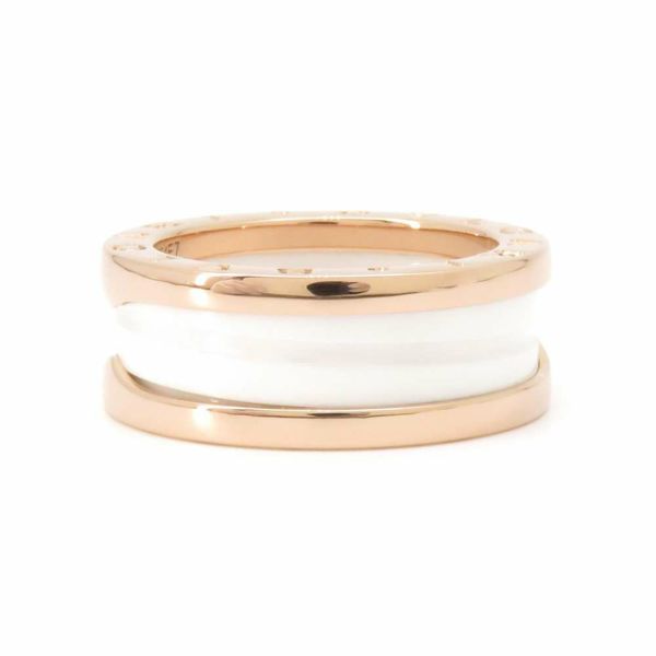 ブルガリ リング ビーゼロワン B-zero1 2バンド K18PGピンクゴールド ホワイトセラミック サイズ53 347021 BVLGARI 指輪