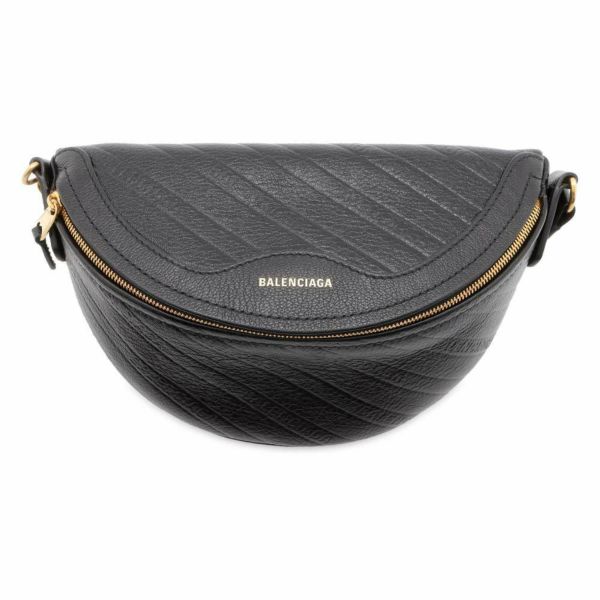 バレンシアガ ボディバッグ ロゴ レザー 565510 BALENCIAGA バッグ 黒