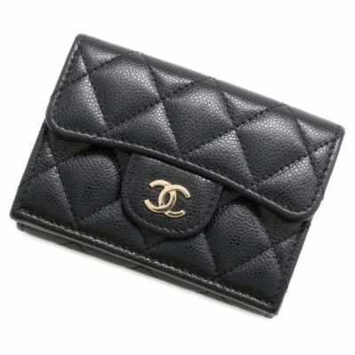 ☆シャネル 三つ折り財布 マトラッセ ココマーク クラシック スモール フラップ キャビアスキン AP0230 CHANEL 財布 黒 安心保証 |  中古・新品ブランド販売ギャラリーレア公式通販