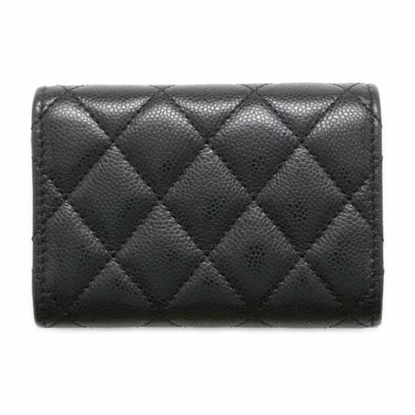 シャネル 三つ折り財布 マトラッセ ココマーク クラシック スモール フラップ キャビアスキン AP0230 CHANEL 財布 黒