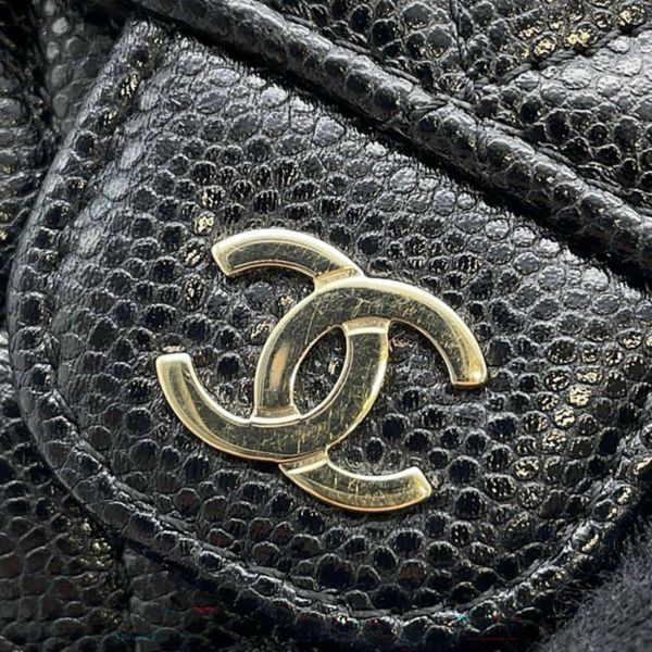 シャネル 三つ折り財布 マトラッセ ココマーク クラシック スモール フラップ キャビアスキン AP0230 CHANEL 財布 黒