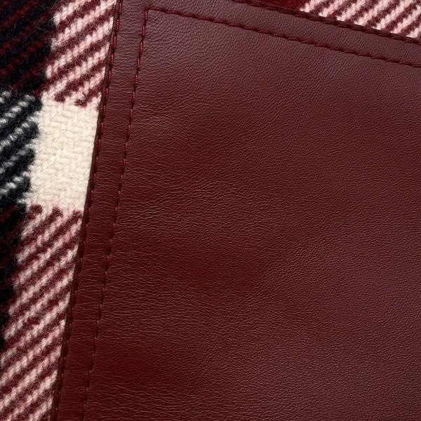 エルメス マフラー タータンポケット・キュイール・アップリケ カシミヤ HERMES ストール