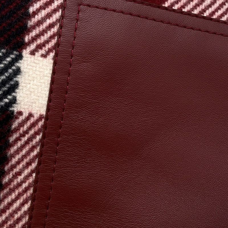 エルメス マフラー タータンポケット・キュイール・アップリケ カシミヤ HERMES ストール