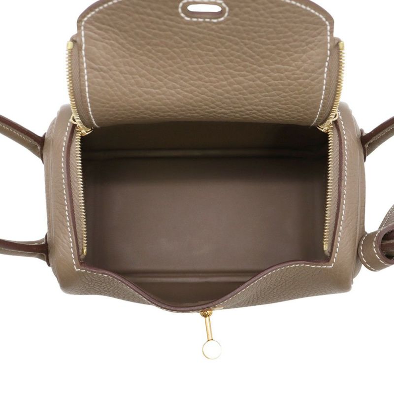 エルメス リンディ ミニ エトゥープ/ゴールド金具 トリヨンクレマンス W刻印 2wayショルダー