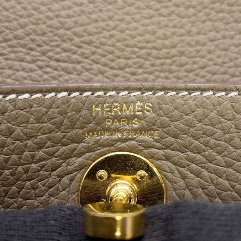 エルメス リンディ ミニ エトゥープ/ゴールド金具 トリヨンクレマンス W刻印 2wayショルダー