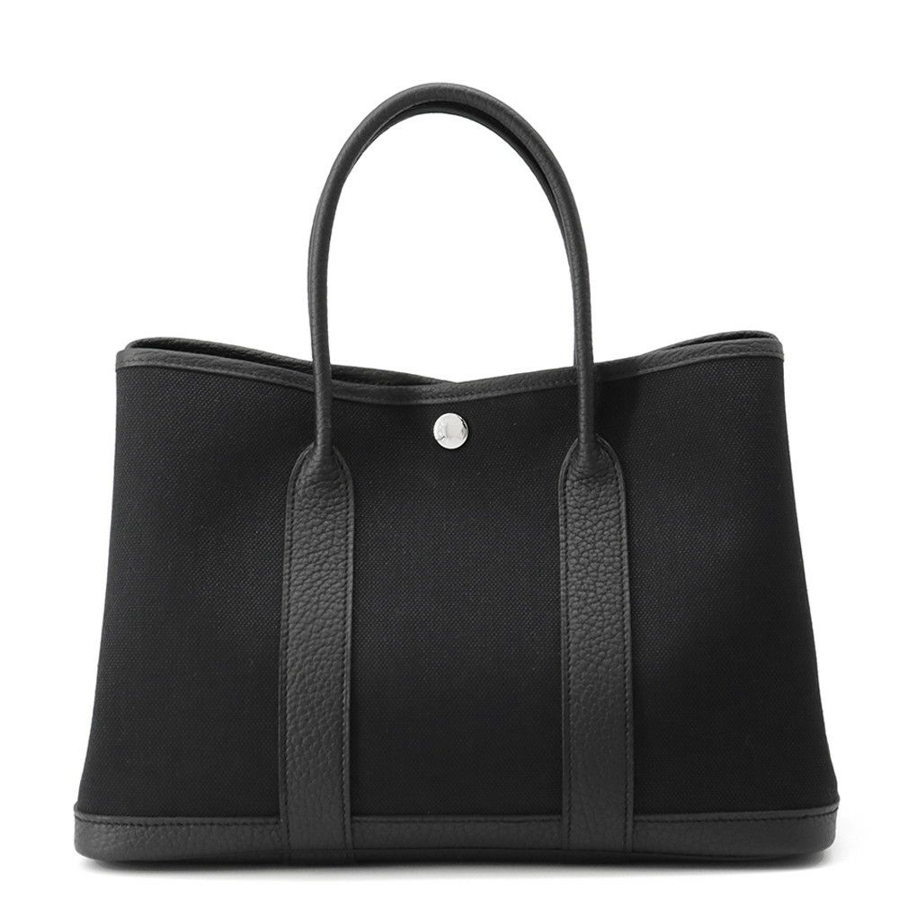 エルメス トートバッグ ガーデンパーティTPM ブラック/シルバー金具 トワルアッシュ/ネゴンダ B刻印 黒