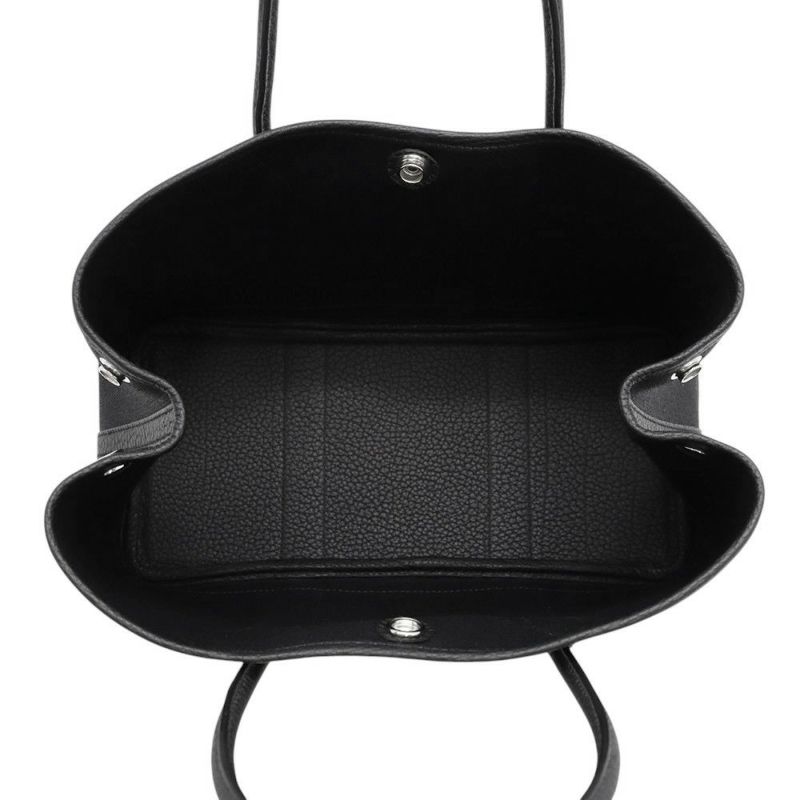 エルメス トートバッグ ガーデンパーティTPM ブラック/シルバー金具 トワルアッシュ/ネゴンダ B刻印 黒