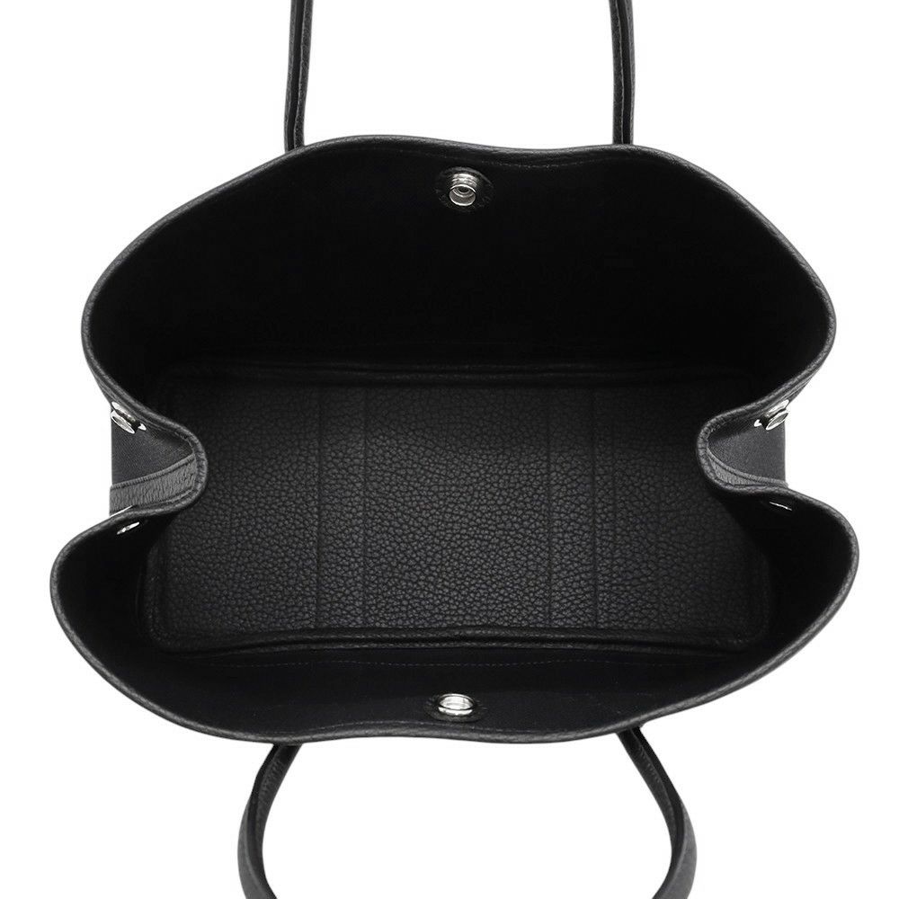 エルメス トートバッグ ガーデンパーティTPM ブラック/シルバー金具 トワルアッシュ/ネゴンダ B刻印 黒