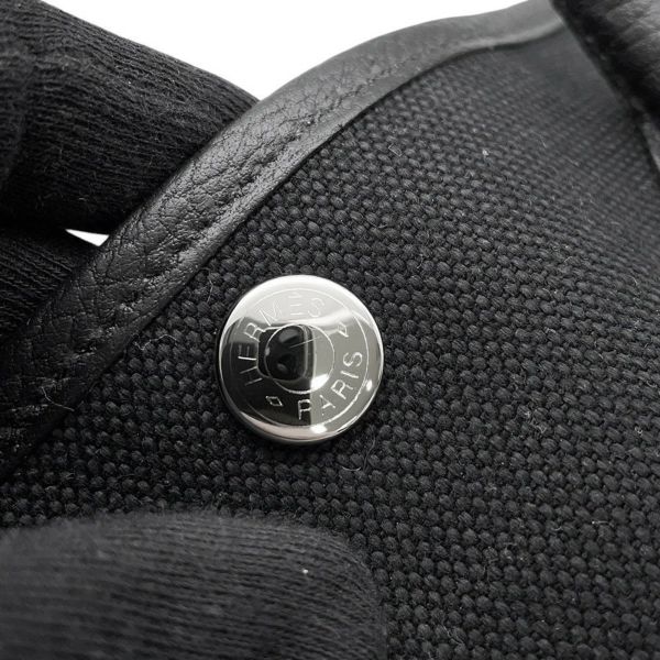 エルメス トートバッグ ガーデンパーティTPM ブラック/シルバー金具 トワルアッシュ/ネゴンダ B刻印 黒