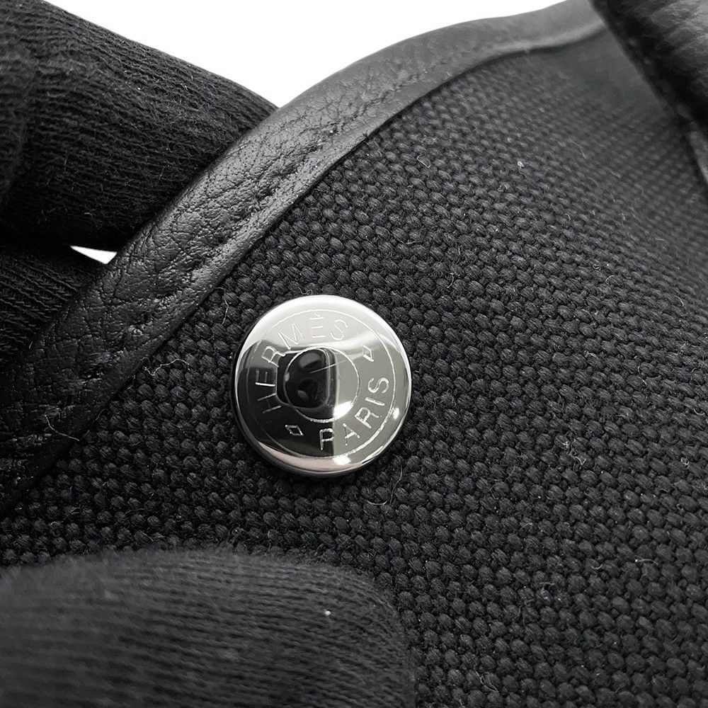 エルメス トートバッグ ガーデンパーティTPM ブラック/シルバー金具 トワルアッシュ/ネゴンダ B刻印 黒