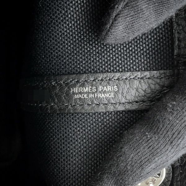 エルメス トートバッグ ガーデンパーティTPM ブラック/シルバー金具 トワルアッシュ/ネゴンダ B刻印 黒