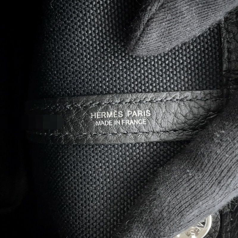 エルメス トートバッグ ガーデンパーティTPM ブラック/シルバー金具 トワルアッシュ/ネゴンダ B刻印 黒