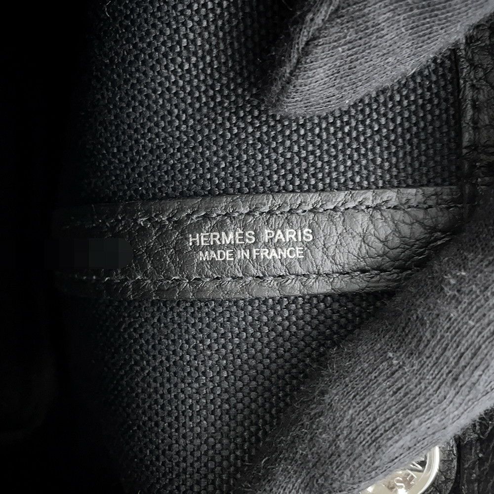 エルメス トートバッグ ガーデンパーティTPM ブラック/シルバー金具 トワルアッシュ/ネゴンダ B刻印 黒