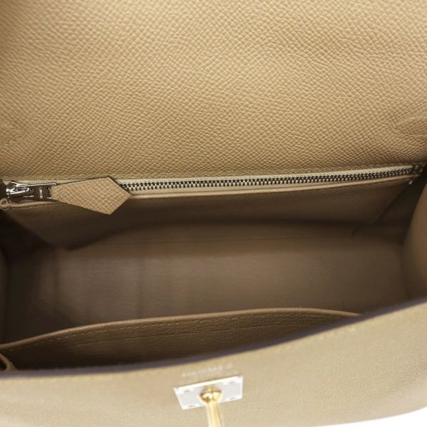 エルメス ハンドバッグ ケリー25 外縫い プシエール/エレクトラム金具 エプソン K刻印 2wayショルダー