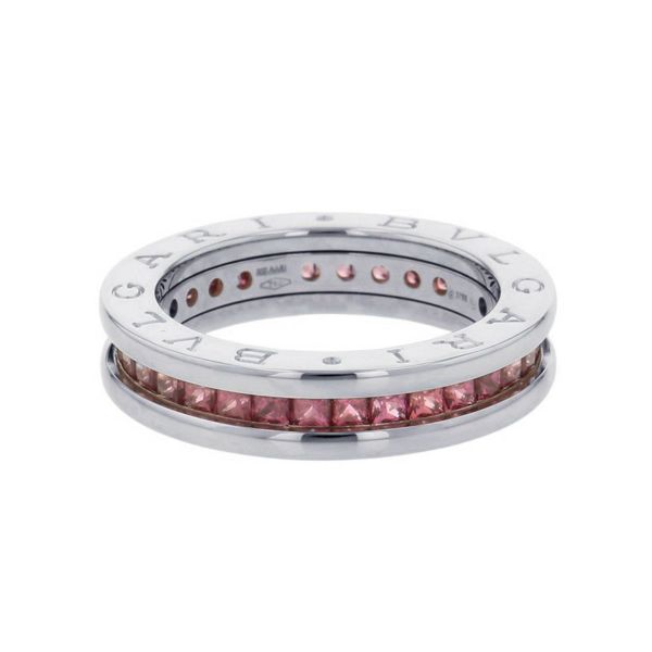 ブルガリ リング ビーゼロワン B-zero1 1バンド ガーネット K18WGホワイトゴールド リングサイズ53 指輪 ジュエリー