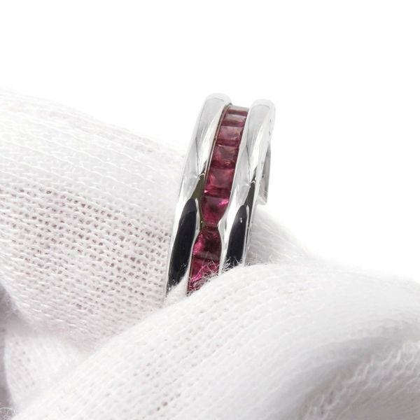 ブルガリ リング ビーゼロワン B-zero1 1バンド ガーネット K18WGホワイトゴールド リングサイズ53 指輪 ジュエリー