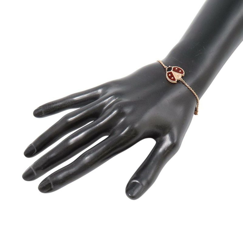 ヴァンクリーフ&アーペル ブレスレット ラッキー スプリング オープンウィング レディバグ オニキス カーネリアン K18PG VCARP7R100