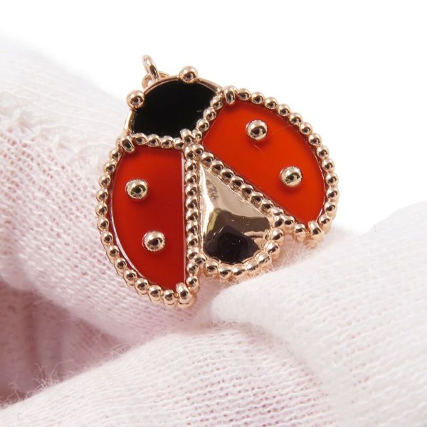 ヴァンクリーフ&アーペル ブレスレット ラッキー スプリング オープンウィング レディバグ オニキス カーネリアン K18PG VCARP7R100