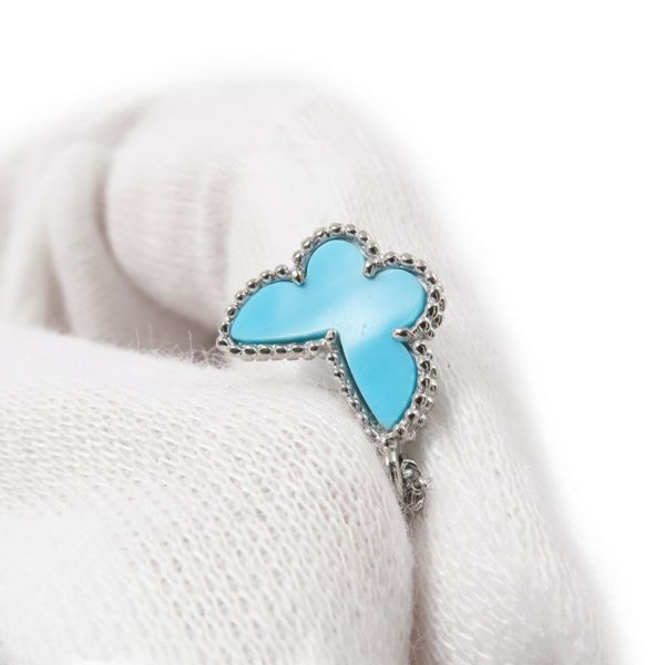 ヴァンクリーフ&アーペル ネックレス スウィート パピヨン ペンダント ターコイズ K18WGホワイトゴールド VCARF80500