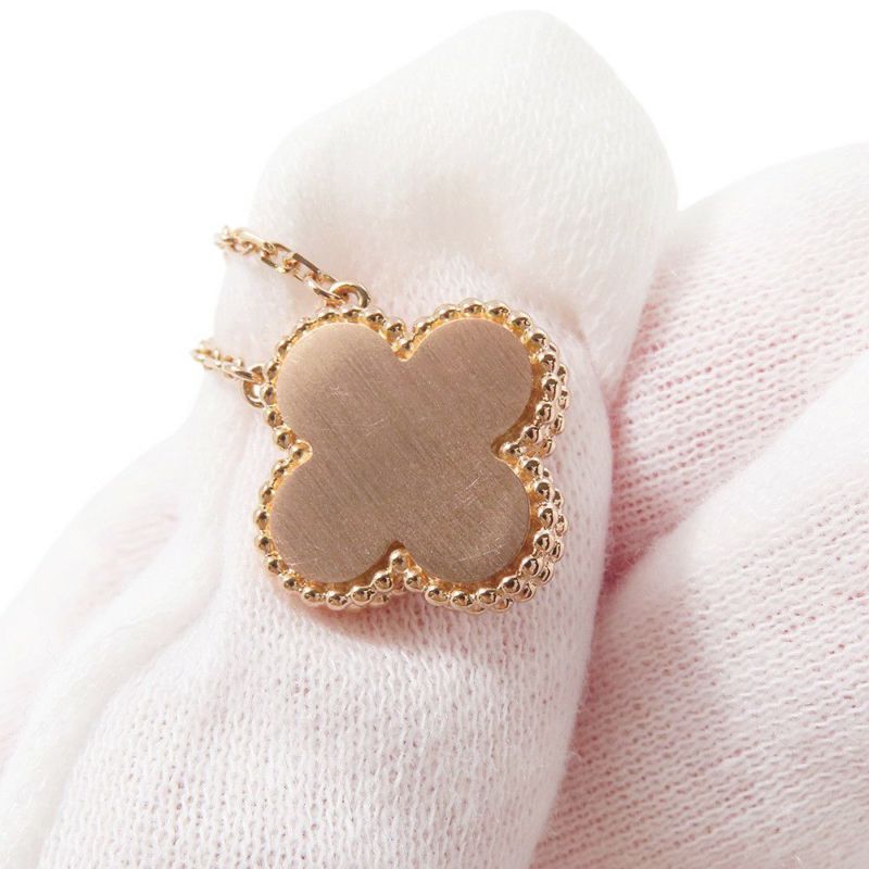 ヴァンクリーフ&アーペル ネックレス ヴィンテージ アルハンブラ ピンクセーブル/ダイヤ 1P K18PGピンクゴールド  2015年ホリデー限定