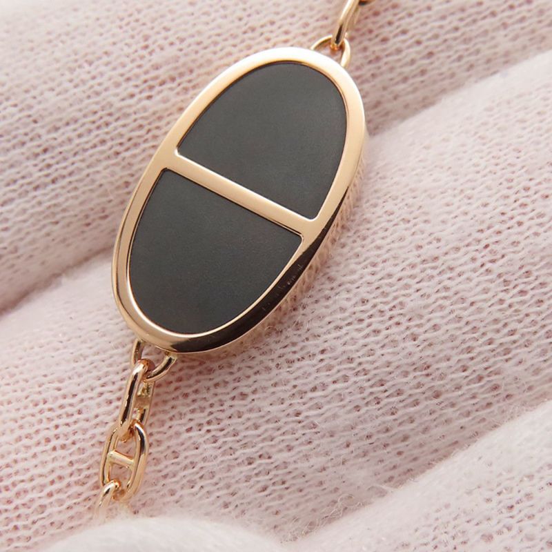 エルメス ブレスレット シェーヌダンクル ヴェルソ K18PGピンクゴールド/ブラックセラミック サイズSH HERMES ジュエリー