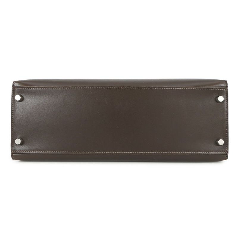 エルメス ハンドバッグ ケリー32 外縫い ショコラ/シルバー金具 ボックスカーフ □K刻印 2wayショルダー