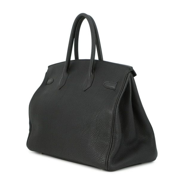 エルメス バーキン35 ブラック/シルバー金具 トゴ □H刻印 HERMES Birkin ハンドバッグ 黒